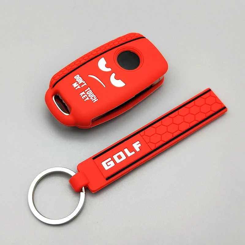 New design word Dont Touch My Key For Volkswagen polo passat b5 golf 4 5 6 MK6 Eos Bora Beetle TSI Silicone car key cover case - Название цвета: red