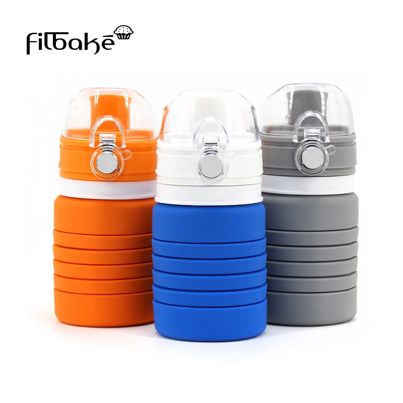 

FILBAKE Travel Silicone Retractable Folding Bottle Outdoor Telescopic Collapsible 500ml Water Bottles Kitchen Accessories