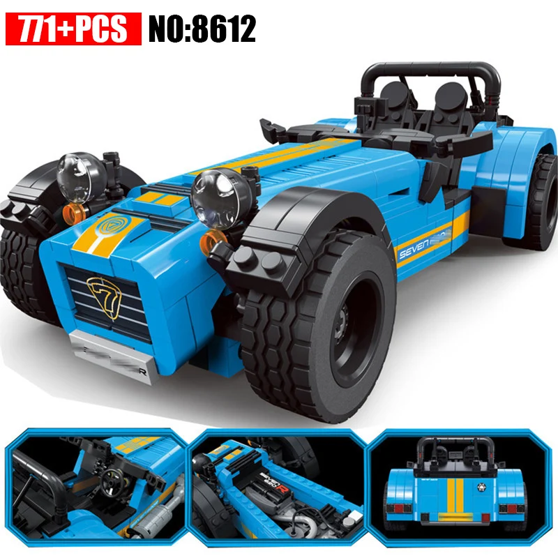 Goede AIBOULLY 8612 ideeën racers Caterham Zeven 620R Sportwagen En F430 Sport Model Speelgoed Blokken Baksteen Compatibel 21307 voor kinderen