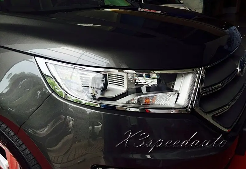 Free Shipping Chromed Front Head font b Light b font Cover Trim For Ford Edge 2015