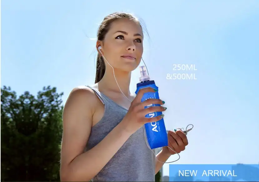 AONIJIE Новая креативная Складная Силиконовая бутылка для воды 250 мл 500 мл Спортивная бутылка для прогулок и бега для спорта на открытом воздухе кемпинга
