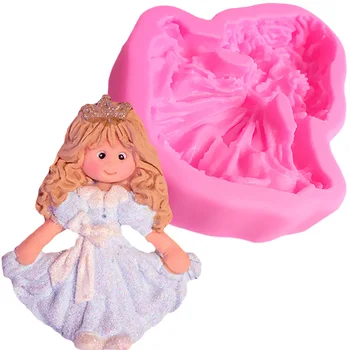 

Lovely Girl Princess Silicone Mold Chocolate Cake Design Baking Moule Silicone Gateau Baking Tools For Cakes Decorating SK056356