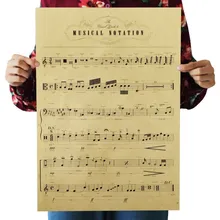 Нотописание Винтажный Классический плакат дом Школа Офис украшения художественные журналы ретро-плакаты и принты