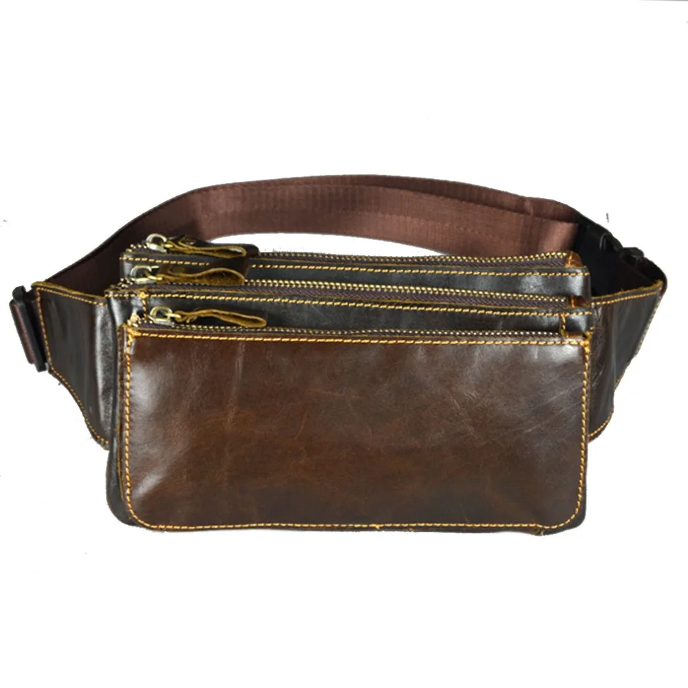 Мужская сумка из натуральной воловьей кожи с масляным воском винтажная для