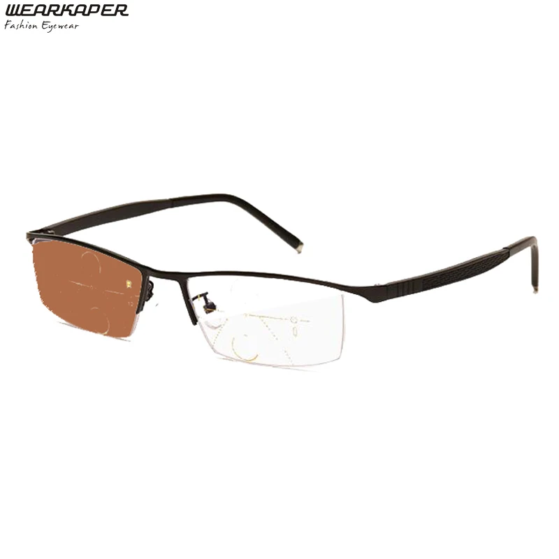 WEARKAPER Titanium Alloy Progressive Smart Zoom Photochromic Reading