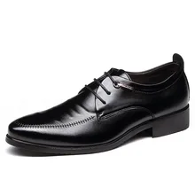Hot Sales Business Dress Shoes 2016 Spring Autumn Breathable New Fashion Flats Solid Lace-up Style Rubber For Man Leather Shoes