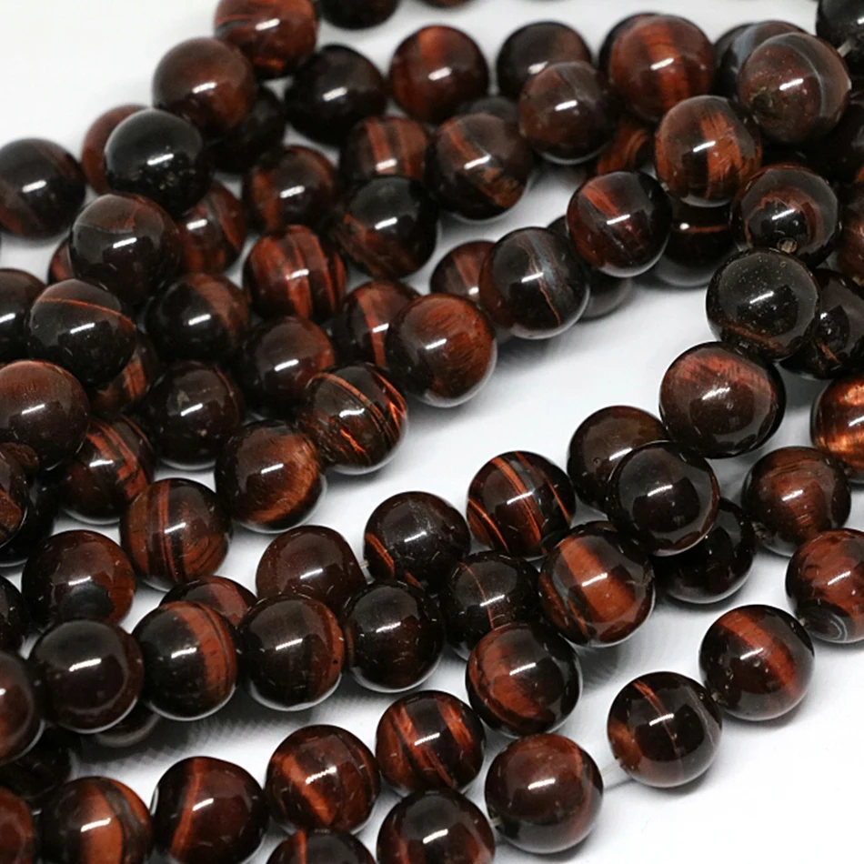

European Red tiger eye natural stone 6mm 8mm 10mm 12mm 14mm round loose beads jewelry making 15 inches B107