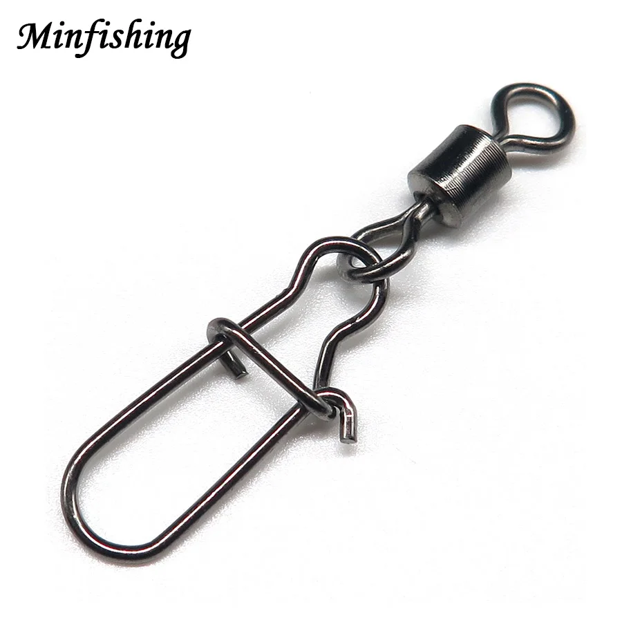Minfishing 50 шт. вертлюжный рыболовный крючок с застежкой безопасные зажимы размером 1