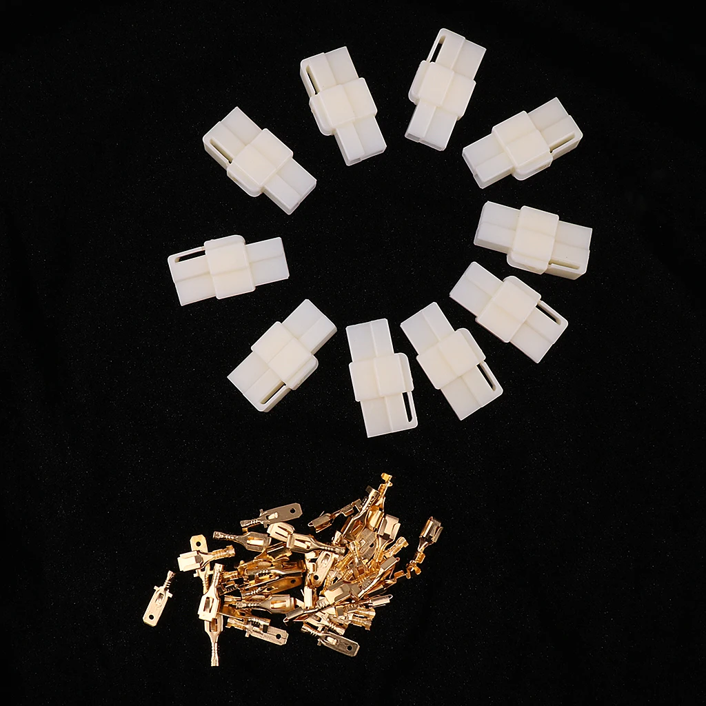 

10 Kits Locking Connector Kit - 6.3mm - 2 Pin - Car Motorcycle Wiring Repair used in Cars Motorcycles Mopeds
