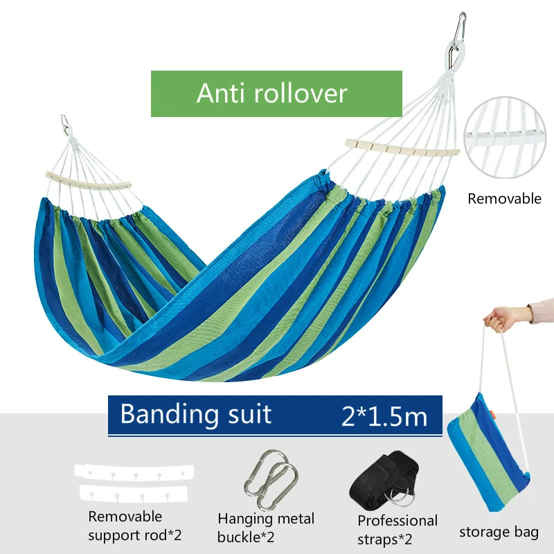Взрослых открытый гамак спальный анти опрокидывание отдыха и развлечений качели один и двойной человек бытовой общежитие качели - Цвет: B3 Double style