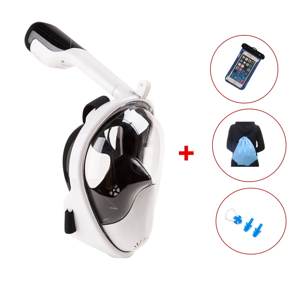 

2018 New safe Full Face Snorkeling Masks Panoramic 180 View Anti-fog Anti-Leak Silicone Swimming Scuba Underwater Diving Mask