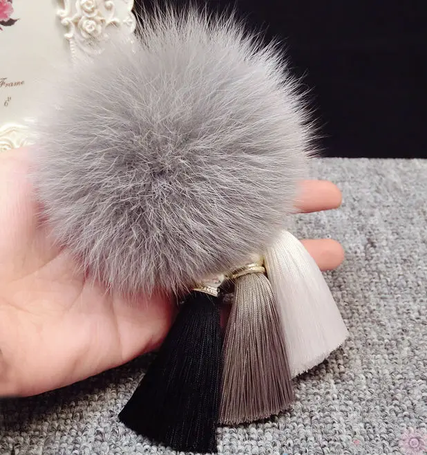 Fashion Fur Pompom Silk Tassel Car Key Chain Fluffy Real Fox Fur Pom Pom Keychain For Keys Women Bag Charm Pendant Accessories цена Fashion Fur Pompom Silk Tassel Car Key Chain Fluffy Real Fox Fur Pom Pom Keychain For Keys Women Bag Charm Pendant Accessories цены онлайн