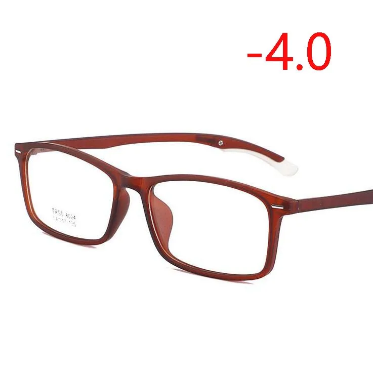 TR90 студенческие готовые очки для близорукости Мода 1,56 Асферические рецептурные линзы очки прозрачная серая оправа от 0 до 0,5-1,0 до-4 - Цвет оправы: Myopia 400