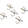 10pcs 2/4/6/8/10/12 brown FishHook Fishing Hook High Carbon Steel Treble Hook Fishing Tackle Round Bent Treble Saltwater Bass ► Photo 3/5