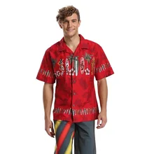 Гавайский Classic хлопковая рубашка Для мужчин; гавайская рубашка автомобили печатных Винтаж Повседневная рубашка плюс Размеры для Для мужчин