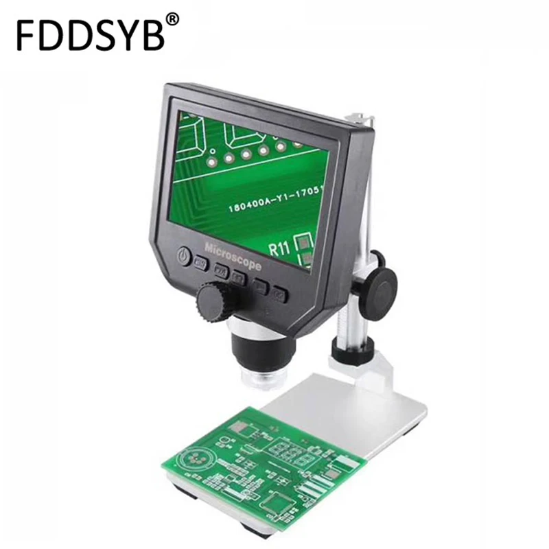 4.3" HD OLED Screen 1-600x 3.6MP USB Digital Electronic Microscope Portable 8 LED VGA Microscope For Pcb Motherboard Repair