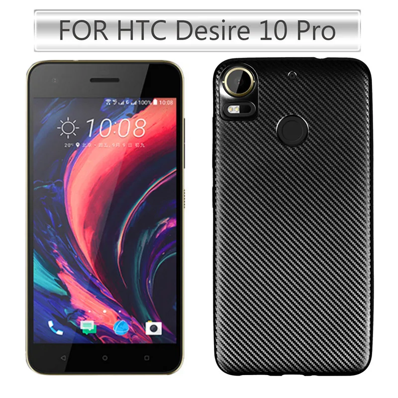 

For HTC 10 Pro 5.5" Case Colored Carbon Fiber Gel Soft Back Cover Phone Case for HTC Desire 10 Pro 5.5" Soft Shell Covers Cases