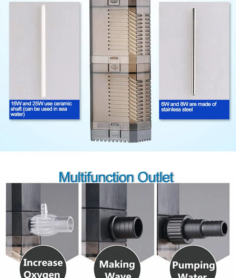 Фильтр насоса для аквариума 220-240 в тройной Многофункциональный фильтр аэратор погружной насос волновой генератор циркуляции воды воздушный насос