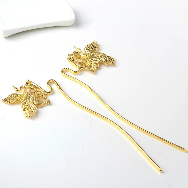 

10pcs 158mm*52mm Fashion Metal Alloy Crane Snake Hair Sticks Hair Pins Bridal Headwear Decoration For Women Jewelry