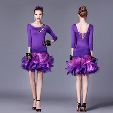 Женская одежда для латинских танцев для взрослых, новые летние танцевальные костюмы для женщин, Samba Rumba Cha-cha форма для танцев со стразами, B-4215