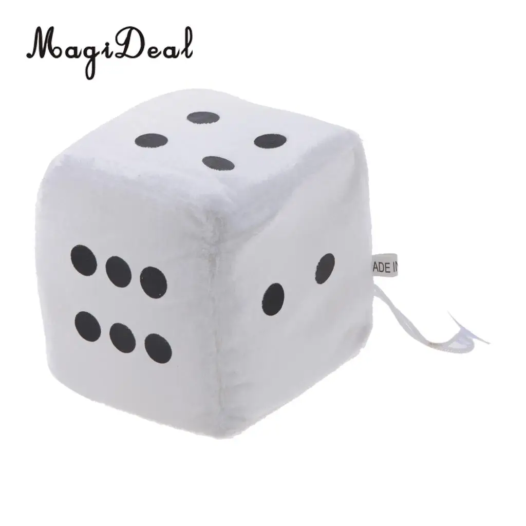 4 inch Soft Stuffed Plush Toys Dice Cube Car Window Mirror Hanger Sticky Decor Birthday Party Favors Novelty Toys Gift 10x10x10