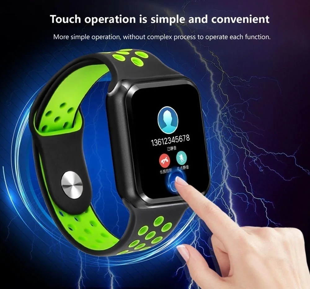 Fashion Multi-colors IP67 Bluetooth Watch BT 4.0 Calls Reminder Message Push Pedometer Sleep Monitor Heart Rate Smart Watch