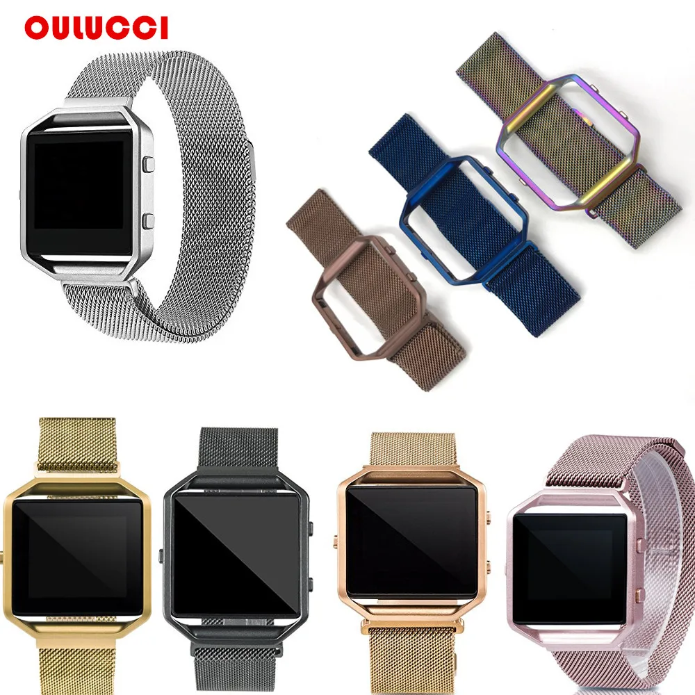Для Fitbit Blaze Band сетчатый ремешок для часов сменный Браслет из нержавеющей стали с
