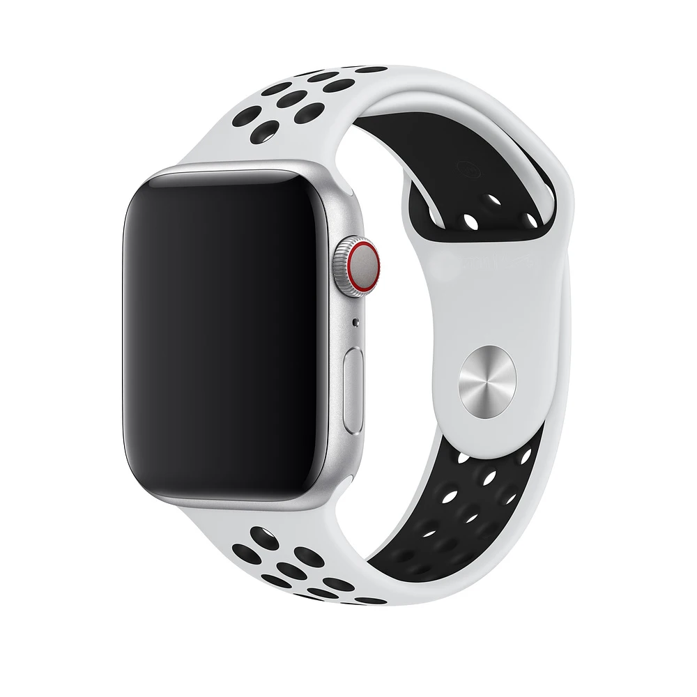 Замена KeBitt спортивный ремешок для Apple Watch 38 мм 40 мм 42 мм 44 мм, силиконовый ремешок, Браслет совместим с iWatch серии 5/4 - Цвет ремешка: White and Black