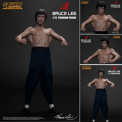 

6" Bruce Lee Chinese Kungfu Star PVC Action Figure Resin Collection Model Toy Cosplay 1/12 Model Real Clothes Double Heads