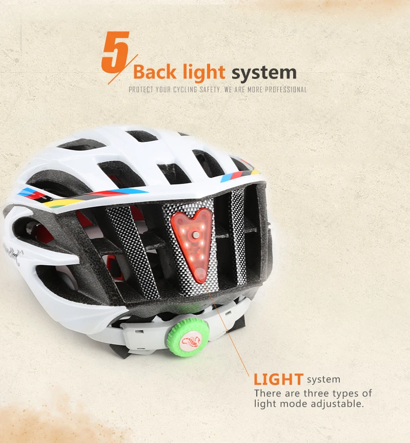 Ultralight helmet Intergrally-molded Women Men Cycling Helmet Bicycle Helmet MTB Bike Outdoor Sports Mountain Road MTB Bicycle Casco Ciclismo Capacete With LED Warning Lights (8)