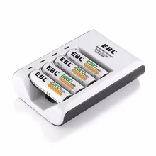 EBL Rechargeable Battery with 4 Bay Smart charger for AA AAA NI-MH Battery 18650 li-ion Batteries with 5v usb port Chargers
