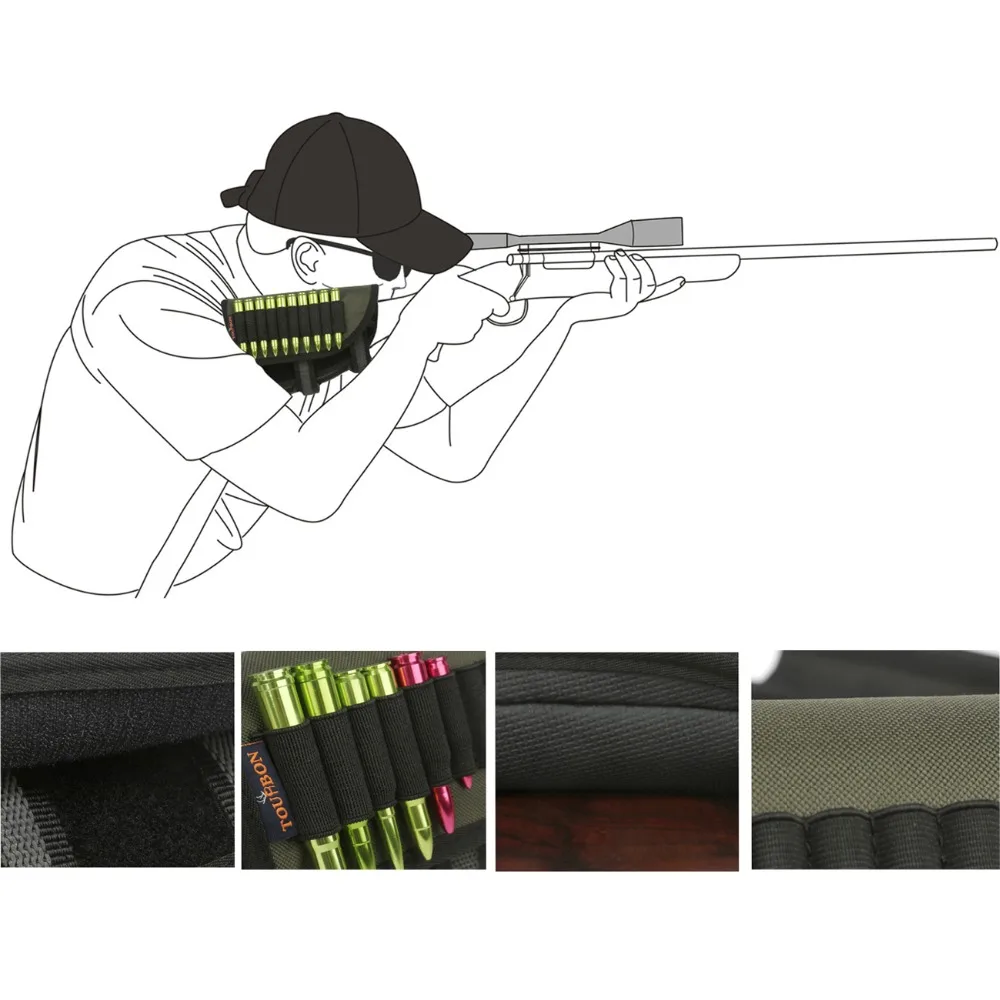 Tourbon охотничья стрельба винтовка пистолет приклад щека отдых патроны держатель с 3 регулируемыми подушечками Пистолет Аксессуары