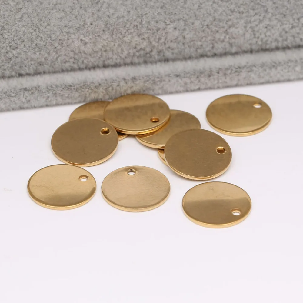 reidgaller 10pcs gold plated 12mm dia jewelry stamping blanks diy