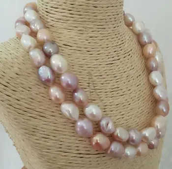 

classic baroque 12-13mm south sea multicolor pearl necklace 18"19"
