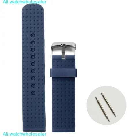 22mm Navy Blue Color Silicone Jelly Rubber Unisex Watch Band Straps WB1074Q22JB