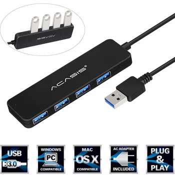 

1PC 4 Ports USB 2.0/3.0 Hub Compact Portable High Speed Multi-port Adapter Expander For PC Laptop Mobile Phone U Disk