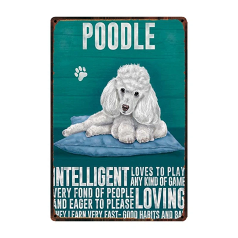 [WellCraft] Pet Dogs Пудель бульдог Beagle Schnauzer боксер металлические плакаты искусство Винтаж роспись на заказ Декор WW9 - Цвет: y-1624