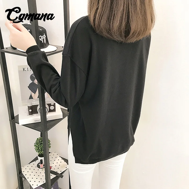 CGmana Women Sweatshirt 2018 Autumn Female Hooded Long-Sleeved Loose Wild Cartoon elk O-Neck Thin Sweatshirt Harajuku Tracksuits Hoodies