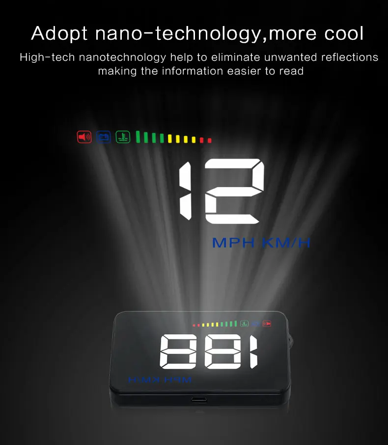 RMLKS A500 3,5 дюймов автомобилей HUD Head Up Дисплей Спидометр OBD2 OBDII EUOBD Авто проектор параметр Дисплей с превышения скорости Предупреждение