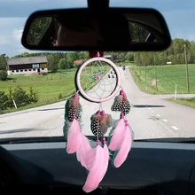 Автомобильная подвеска ручной работы Ловец снов из перьев колокольчики авто зеркало заднего вида декоративные подвески домашний Настенный декор