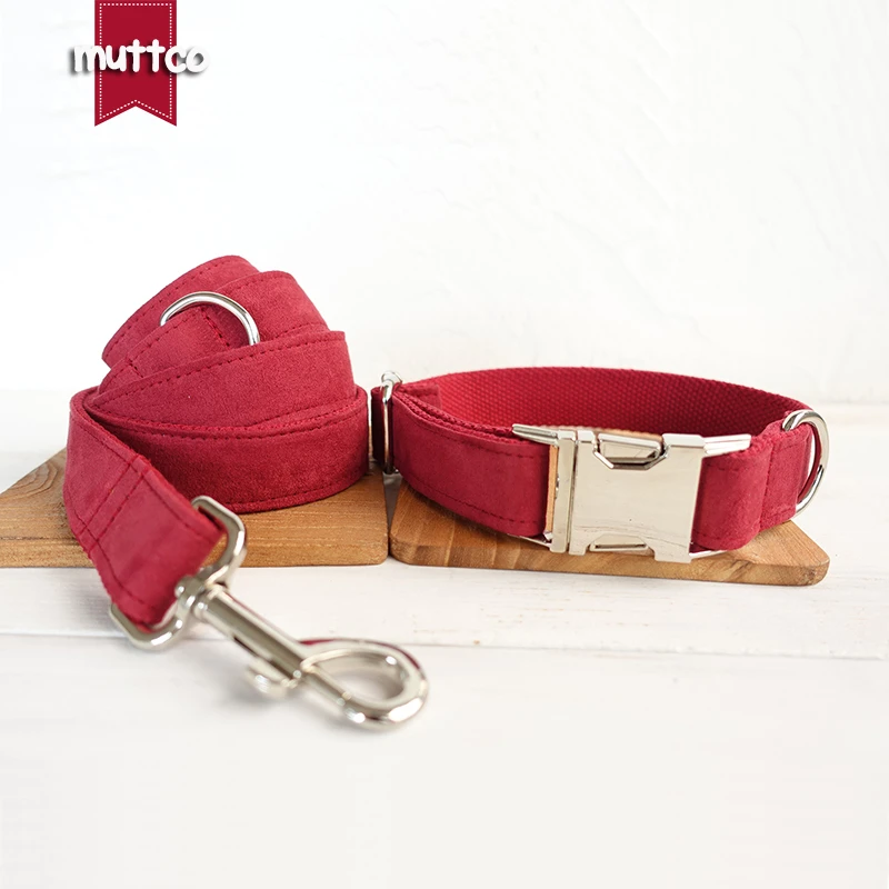 

20pcs/lot MUTTCO wholesale special self-design dog collar THE CHERRY canvas stripe unique dog collars and leashes set 5 sizes