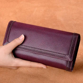 

080418 newhotstacy women leather hand bag female long fold clutch wallet
