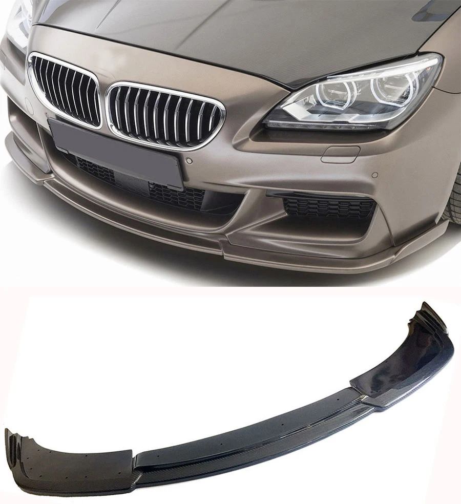 H Style Carbon fiber Front Bumper Lip Spoiler Fit For BMW 6 Series F06 ...