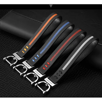 

Car Key Rings Chain Genuine Leather Zinc Alloy Car Keychain For BMW Mercedes Volkswagen Toyota Honda Car Interior Accessories