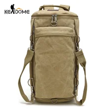 Top Multifunctional Sports Bag Climbing Backpack Canvas Bucket Tactical Molle Backpack Male Travel Hiking Rucksack Khaki XA202WD