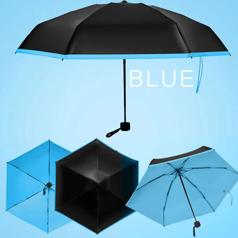  Mini Umbrella Folding Parasol Sunny Anti UV Small Pocket Umbrellas Rain Women New Year Gift Paragua