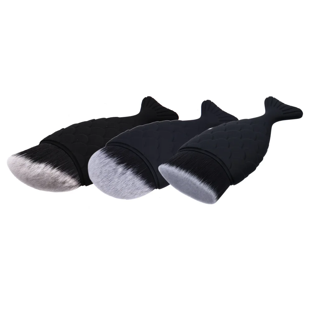 

3Pcs/set Face Foundation Makeup Brush Mermaid fish tail Powder Blusher Cosmetic Brush Tool Kit Contour brush For Women