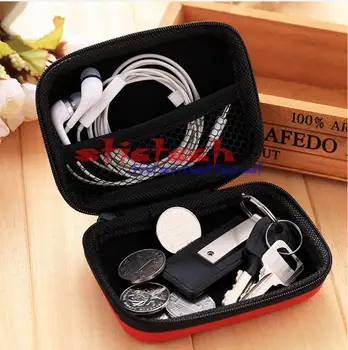 

by dhl 500pcs high quality Headphones Earphone Bag Cable Earbuds Storage Hard Case Travel Key Coin Bag SD Card Holder Box