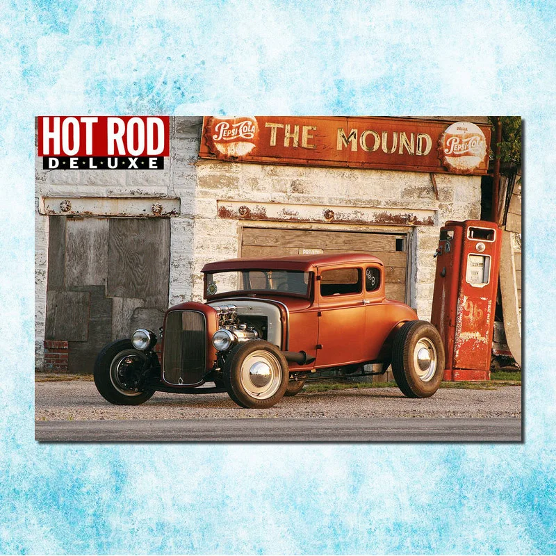 Hot Rod Muscle car Art Silk Canvas Poster Print 13x20 24x36 inches