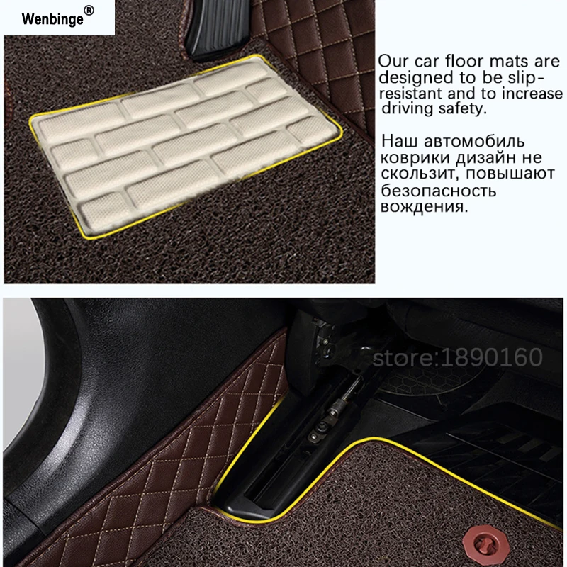 Wenbinge автомобильные коврики для BMW e30 e34 e36 e39 e46 e60 e90 f10 f30 x1 x3 x4 x5 x6, 1/2/3/4/5/6/7 автомобильные аксессуары для укладки коврик для ног